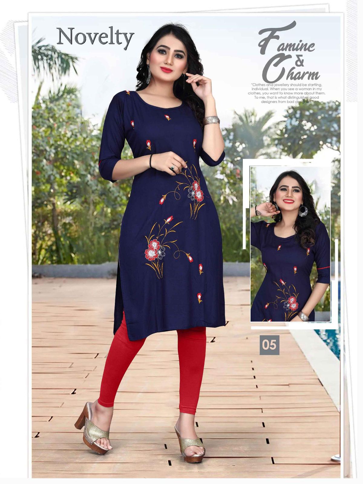 Trendy Novelty Casual Wear Straight Wholesale Kurti Collection
